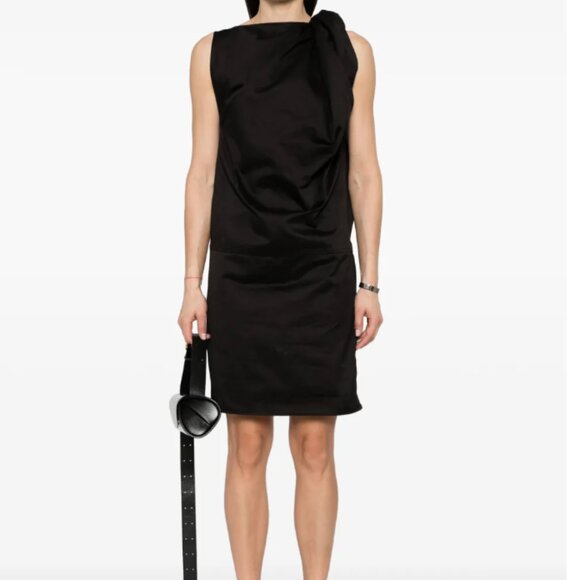 Toteme Black Twist Shoulder Dress Black Size 32 NWT $740 - Picture 1 of 4
